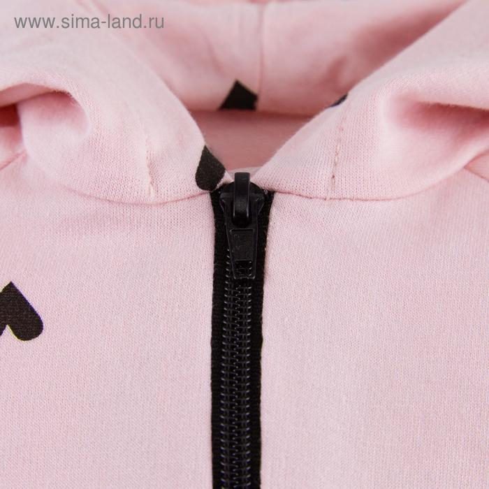 Комплект: толстовка и брюки Крошка Я Комплект: толстовка и брюки Крошка Я "Сердечки", розовый, рост 62-68 см