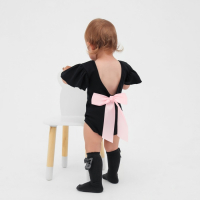 Боди Крошка Я "Розовый бант", чёрный, р.24, рост 68-74