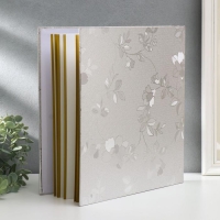 Фотоальбом магнитный 20 листов "Серебряные цветы" кожзам 5,5х35х33 см