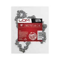 Цепь для бензопилы ЛОМ, 16", 400 мм, ширина паза 1.5 мм, шаг 0.325", 64 звена