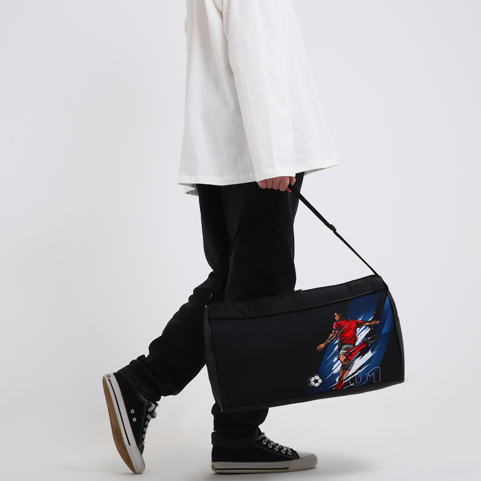 Сумка детская спортивная для мальчика Сумка детская спортивная для мальчика "Футбол" на молнии, наружный карман, чёрный