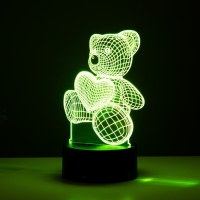 Светильник сенсорный "Мишутка" LED 7 цветов USB/от батареек черный RISALUX