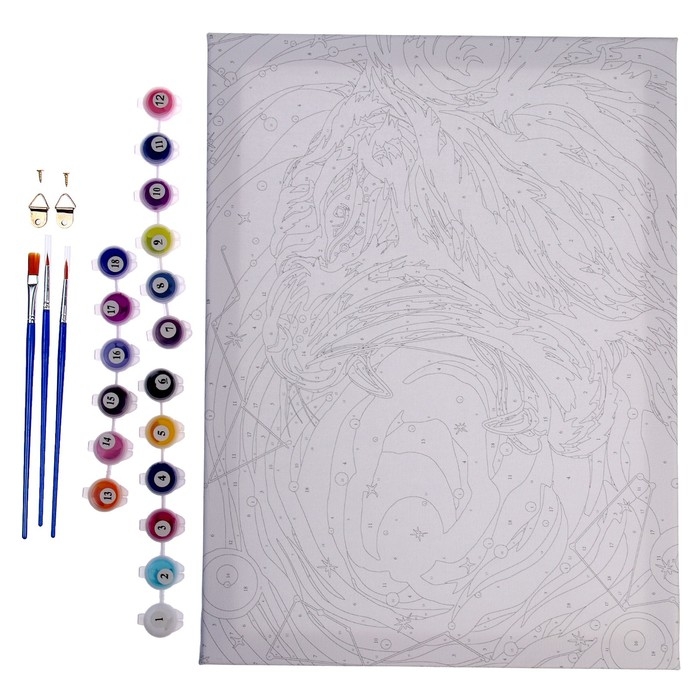 Картина по номерам на холсте с подрамником &laquo;Космический тигр&raquo;, 30х40 см