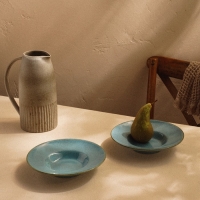 Набор тарелок для пасты SL Home &laquo;Аззура&raquo;, 160 мл, d=21,5 см, цвет бирюзовый