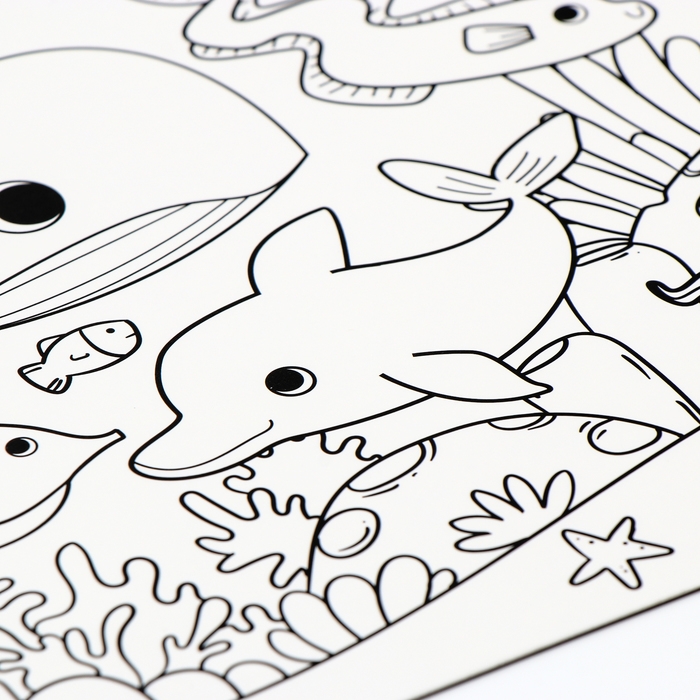 Магнит-раскраска многоразовая «Морские жители», 14,8 × 21 см Магнит-раскраска многоразовая «Морские жители», 14,8 × 21 см