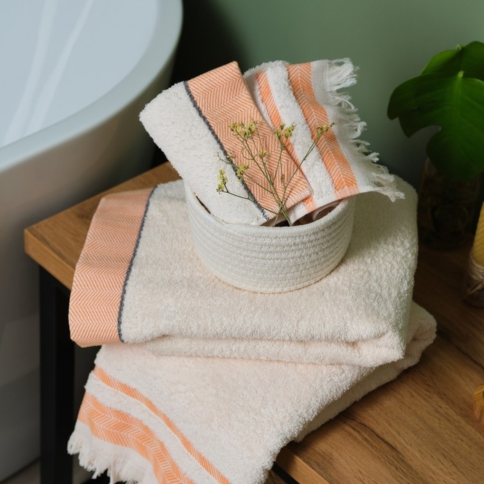 Полотенце махровое LoveLife &laquo;Муссон&raquo; 70х120 см, оранжевый, 100% хлопок, 500 гр/м2