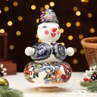 Сувенир музыкальный "Снеговик", синий Сувенир музыкальный "Снеговик", синий