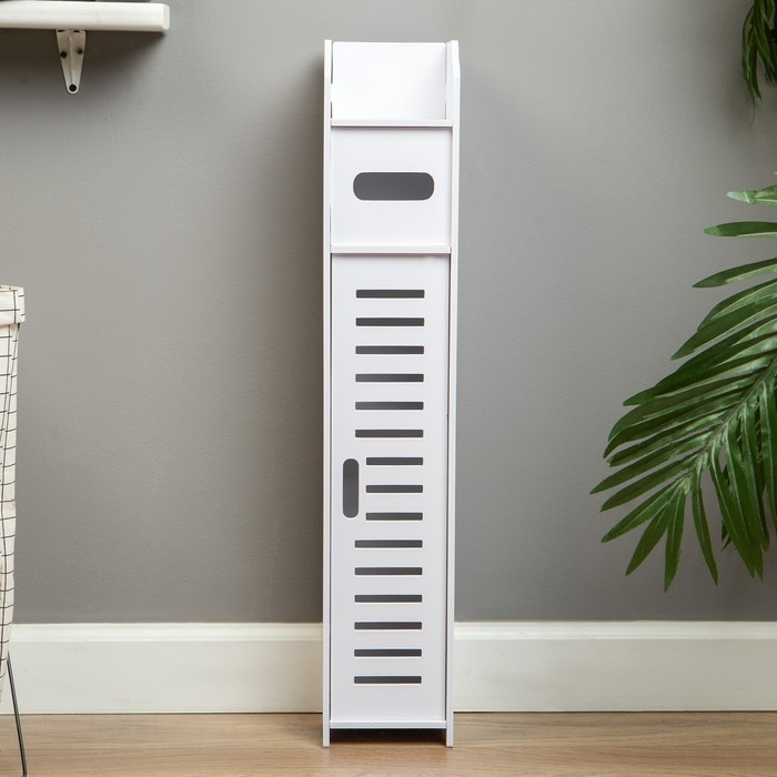 Пенал для ванной комнаты, напольный, 15 х 15 х 80 см, пластик