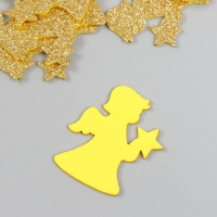 Декор "Ангелочек" золото  5 см (набор 10 шт) фоам глиттер
