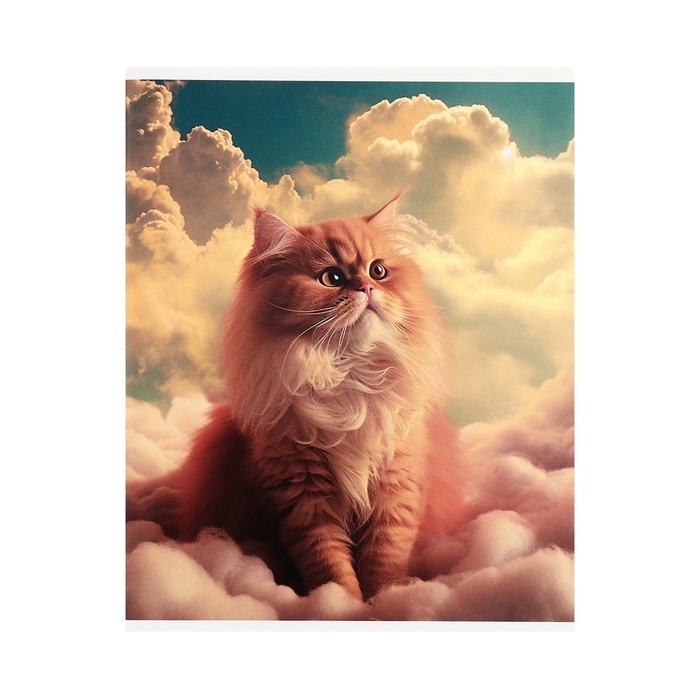 Тетрадь 96 листов в клетку Calligrata Тетрадь 96 листов в клетку Calligrata "Кошка в облаках", обложка мелованный картон, глянцевая ламинация, блок офсет МИКС