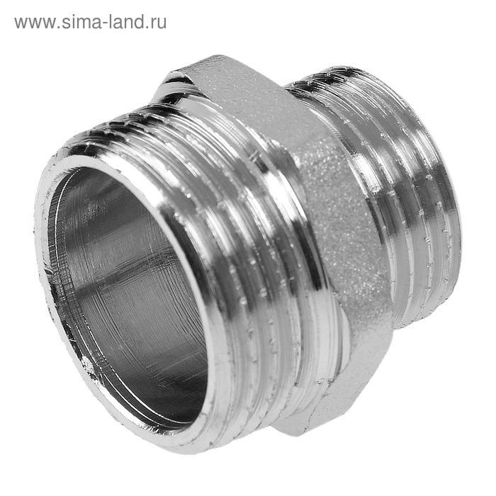 Ниппель переходной AQUALINK, наружная резьба, 1/2 Ниппель переходной AQUALINK, наружная резьба, 1/2" х 3/4" никелированная латунь