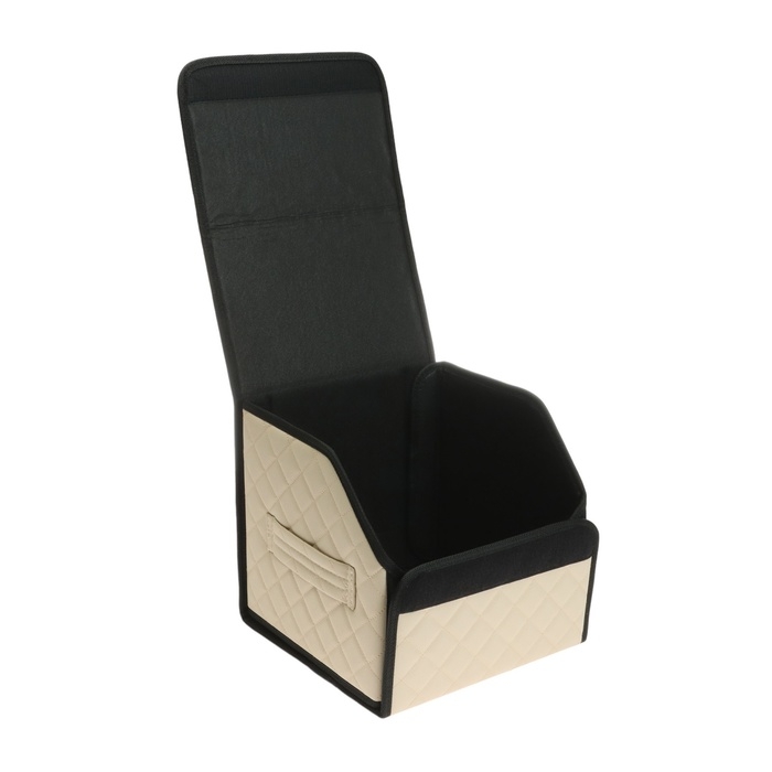 Органайзер кофр в автомобиль Cartage саквояж, экокожа стеганая, 30 см, бежевый