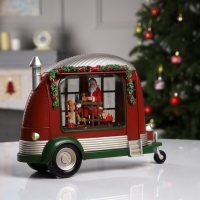 Светодиодная фигура &laquo;Мастерская Санты на колёсах&raquo; 28.5 &times; 17.5 &times; 10.5 см, пластик, батарейки ААх3 (не в комплекте), USB, свечение тёплое белое