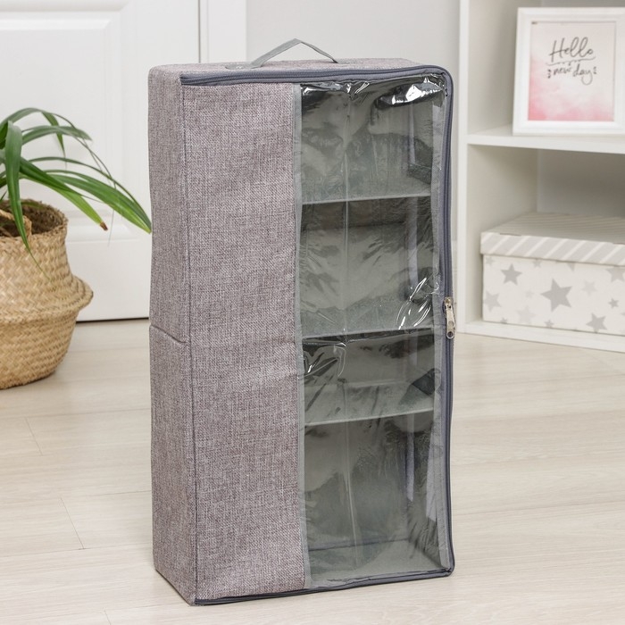 Короб для хранения обуви &laquo;Рон&raquo;, 58&times;30&times;15 см, цвет серый