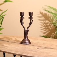 Подсвечник на 2 свечи "Олень" алюминий 11,5х9х23 см Подсвечник на 2 свечи "Олень" алюминий 11,5х9х23 см