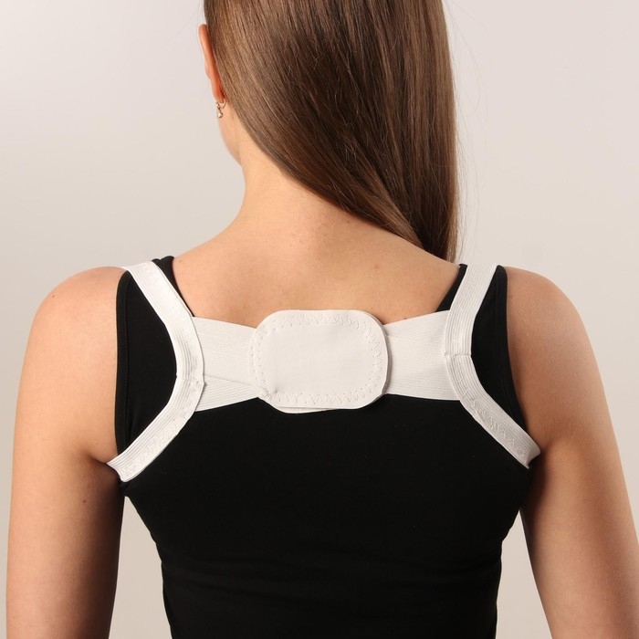 Массажёр - фиксатор для осанки, на липучках, размер S-M, цвет белый Массажёр - фиксатор для осанки, на липучках, размер S-M, цвет белый