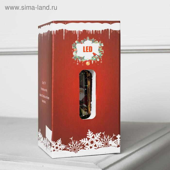 Светодиодная фигура &laquo;Дед Мороз в ротонде&raquo; 6.3 &times; 14 &times; 6.3 см, пластик, блёстки, батарейки AG13х3 (в комплекте), свечение тёплое белое