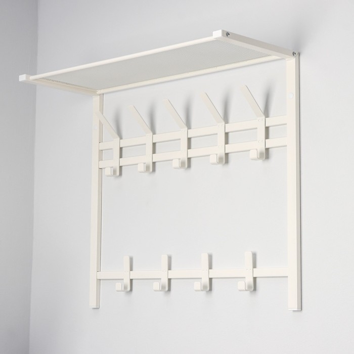 Вешалка с полкой 2-х ярусная &laquo;Торонто 22&raquo;, 67&times;27&times;58,5 см, цвет белый