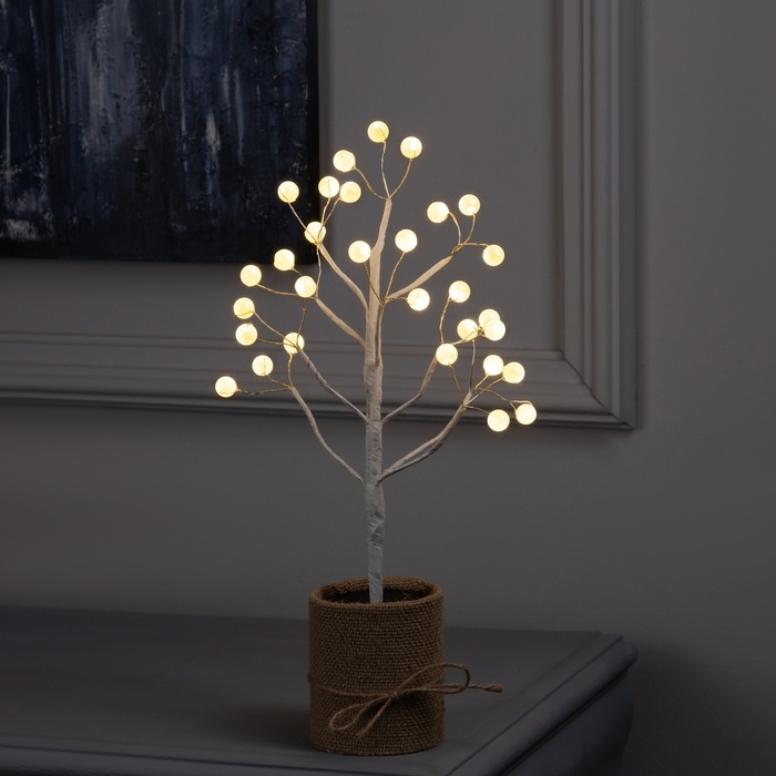 Светодиодный куст «Шарики» 35 см, 30 LED, батарейки AAx3 (нет в комплекте), свечение тёплое белое Светодиодный куст «Шарики» 35 см, 30 LED, батарейки AAx3 (нет в комплекте), свечение тёплое белое