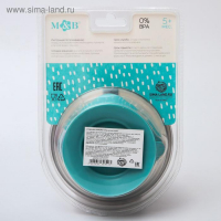 Набор для кормления: миска на присоске, с крышкой + ложка, цвет бирюзовый, 400 мл