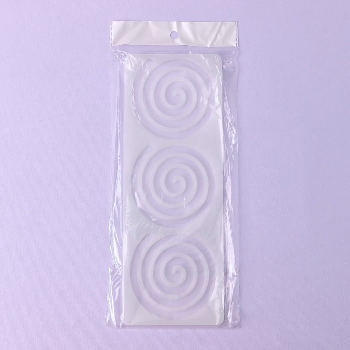 Форма для шоколада «Спираль», силикон, 3 ячейки, 24,5×9×0,3 см, цвет прозрачный Форма для шоколада «Спираль», силикон, 3 ячейки, 24,5×9×0,3 см, цвет прозрачный