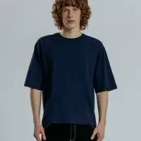 Футболка оверсайз унисекс Base Space, темно-синяя, размер XS/S