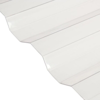 Поликарбонат монолитный, кровельный, трапеция 0.8 мм, 2 &times; 1,05 м, прозрачный