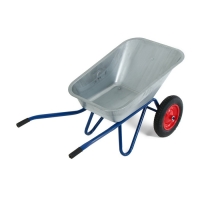 Тачка строительная, двухколёсная: груз/п 200 кг, объём 100 л, синие ручки Тачка строительная, двухколёсная: груз/п 200 кг, объём 100 л, синие ручки