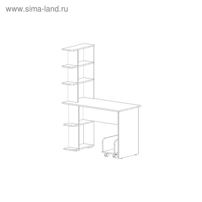 Стол компьютерный СК07, 1100х550х1590, Дуб молочный/Венге