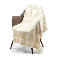 Плед &laquo;Танцующий лес&raquo;, белый с золотистым