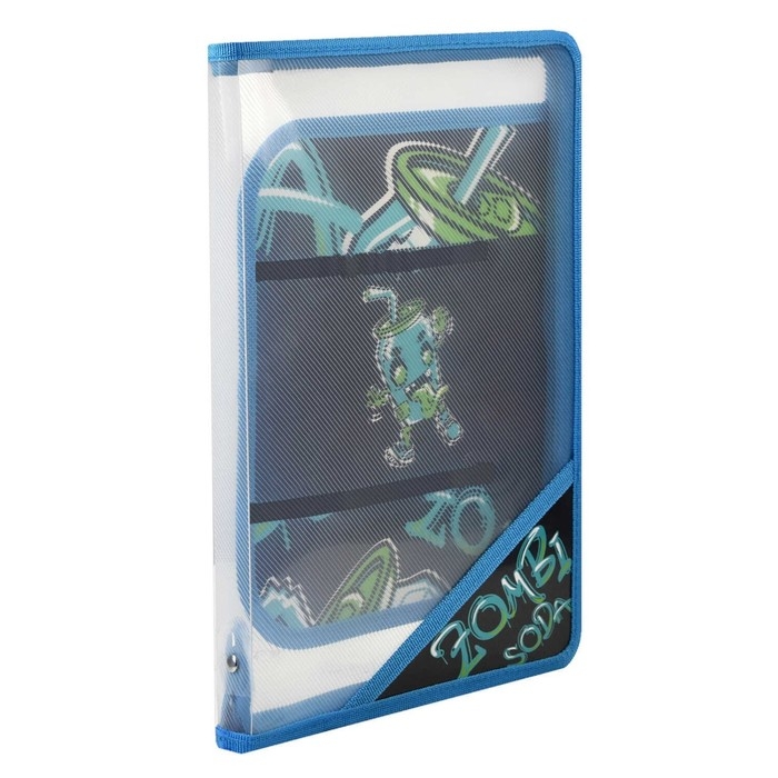 Папка для труда А4, 328 х 228 х 25 мм, молния вокруг, откидная планка, пластиковая, Феникс Папка для труда А4, 328 х 228 х 25 мм, молния вокруг, откидная планка, пластиковая, Феникс "Зомбо банка"