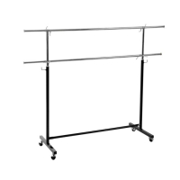 Вешало П-образное c двумя перекладинами 120-183&times;43&times;97-190 см, цвет чёрный