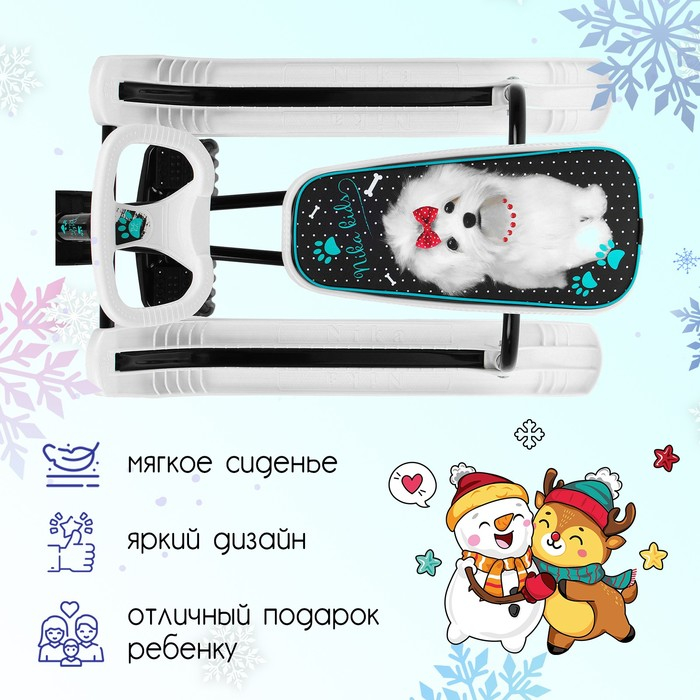 Снегокат &laquo;Тимка Спорт 2 + Болонка&raquo;, ТС2+/БЛ, цвет белый/чёрный