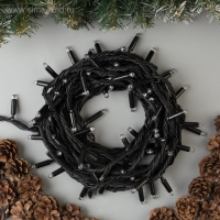 Гирлянда &laquo;Нить&raquo; 10 м, IP65, УМС, тёмная нить, 100 LED, свечение синее, 220 В