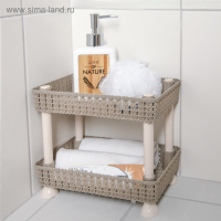 Этажерка настольная 2 яруса &laquo;Плетение&raquo;, 24&times;15&times;20 см, цвет МИКС