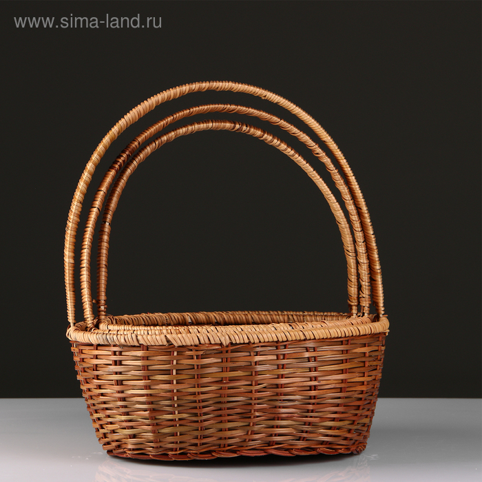 Набор корзин, 3 шт, 34&times;27&times;13/39, 30&times;24&times;11/34, 27&times;21&times;10/29 см, лоза, кукуруза