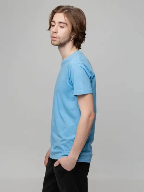 Футболка унисекс T-bolka 140, голубая, размер S