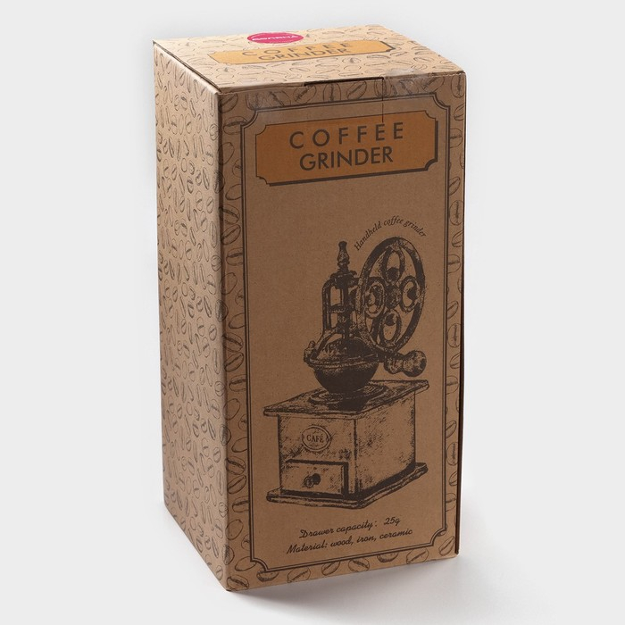 Кофемолка ручная Доляна &laquo;Мастер&raquo;, 26&times;11&times;11 см, цвет тёмное дерево