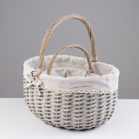 Набор корзин, 2 шт, 40&times;30&times;20/40 см, 28&times;21&times;14/27 см, ива, текстиль