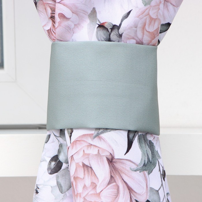 Комплект штор для кухни с подхватами Этель &laquo;Пионы&raquo; 145х180см-2 шт., 100% п/э