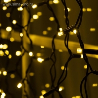Гирлянда "Занавес" 2 х 1.5 м , IP65, УМС, тёмная нить каучук, 300 LED, свечение тёплое белое, 220 В Гирлянда "Занавес" 2 х 1.5 м , IP65, УМС, тёмная нить каучук, 300 LED, свечение тёплое белое, 220 В