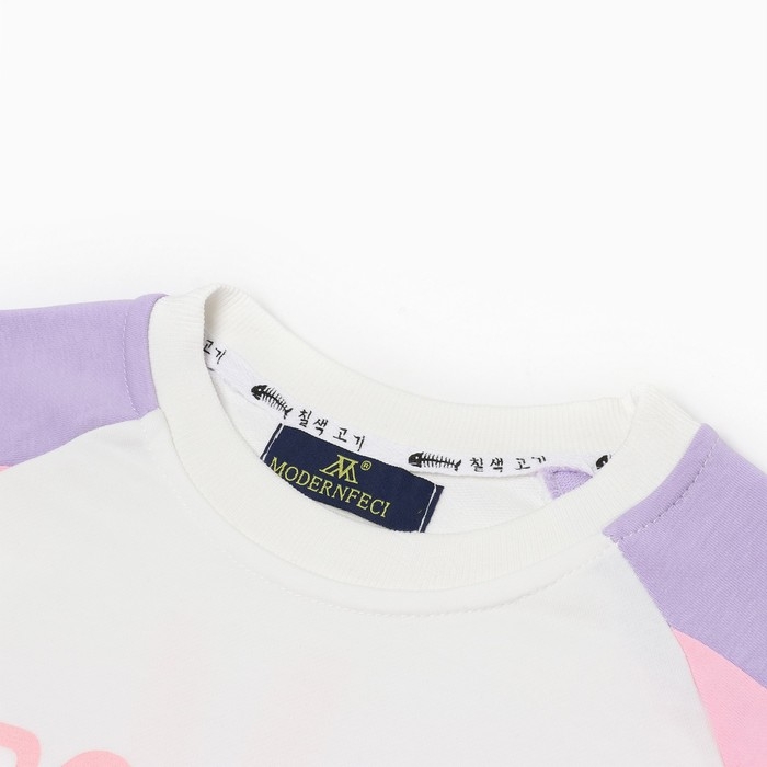 Свитшот для девочки, цвет сиренево-розовый, рост 122-128 см Свитшот для девочки, цвет сиренево-розовый, рост 122-128 см