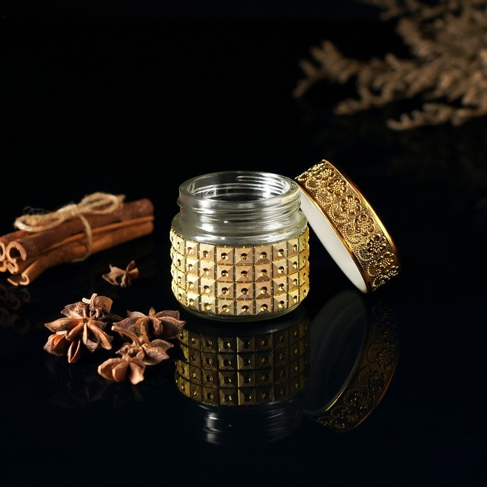 Баночка стеклянная для специй &laquo;Голд&raquo;, 100 мл, 5,7&times;5,5, цвет золотой