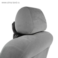 Подушка автомобильная косточка, на подголовник, велюр, чёрный, ромб, 16х24 см