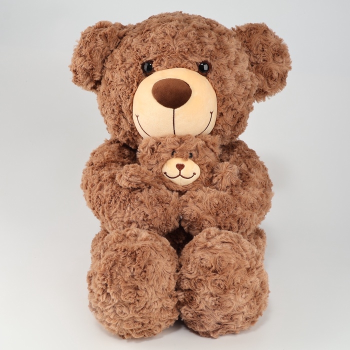 Мягкая игрушка &laquo;Медведь&raquo;, с медвежонком, 65 см, цвет коричневый