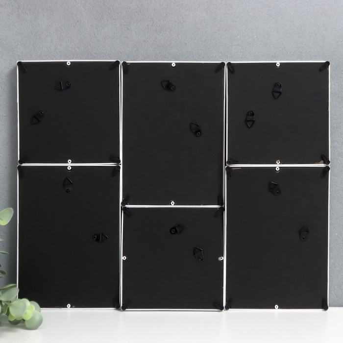 Фоторамка на 6 фото 10х10, 10х15 см Фоторамка на 6 фото 10х10, 10х15 см "Коллаж" белая набор 6 шт 25х33,5х8 см