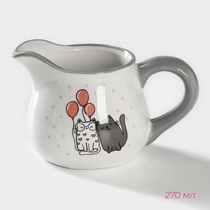 Набор сервировочный Доляна &laquo;Уютные коты&raquo;, 2 предмета: молочник 270 мл, сахарница 310 мл
