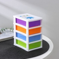 Мини - комод для мелочей 4 секции «Радуга», 13×9×14,5 см, цвет МИКС Мини - комод для мелочей 4 секции «Радуга», 13×9×14,5 см, цвет МИКС