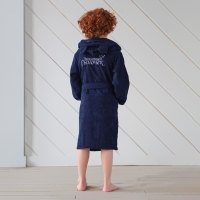 Халат махровый детский "Любимый сыночек" р-р 32 (110-116 см), синий