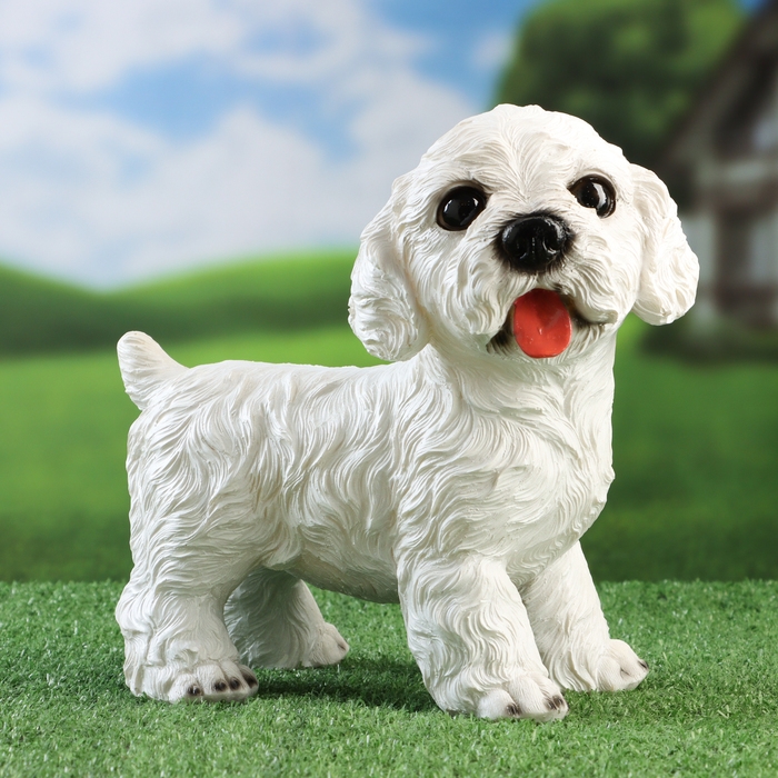 Садовая фигура Садовая фигура "Терьер" белый, 22х13х22см